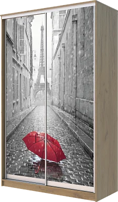 картинка Шкаф-купе 2-х дверный с фотопечатью Париж, зонтик 2200 1200 420 от магазина КУПИ КУПЕ